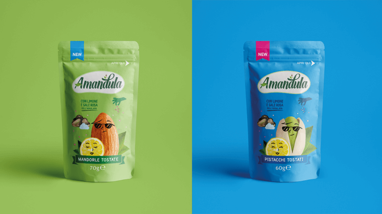 Il packaging degli Snack salati Amandula finalista alla IX edizione del OpenartAward